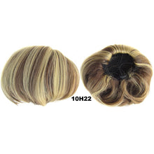 Load image into Gallery viewer, Audrey Hepburn Traci K Beauty Synthetic Straight Hair Bun Donut Drawstring Chignon Clip on Cover Updos Women's Hairpiece