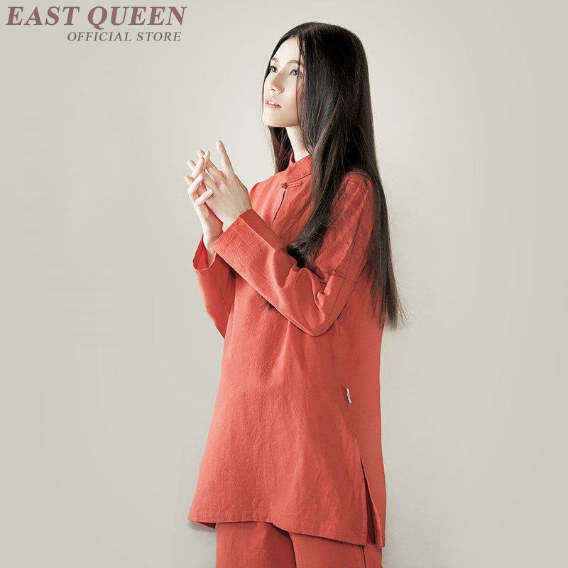 Zen meditation clothing women ladies traditional pants suit female womens two piece sets