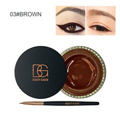 Traci K Beauty Glazed Fix Line Eyeliner Gel for Women with Brush Semi Permanent Waterproof Eyebrow Gel for Women Beauty Winged Liner