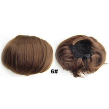 Load image into Gallery viewer, Audrey Hepburn Traci K Beauty Synthetic Straight Hair Bun Donut Drawstring Chignon Clip on Cover Updos Women's Hairpiece
