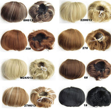 Load image into Gallery viewer, Audrey Hepburn Traci K Beauty Synthetic Straight Hair Bun Donut Drawstring Chignon Clip on Cover Updos Women's Hairpiece