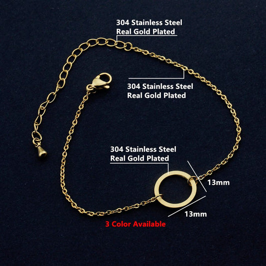 Vintage Round Circle Bracelets For Women Petite Circle Of Life Charm Bracelet Minimalist Karma Geometric Jewelry Friendship Gift
