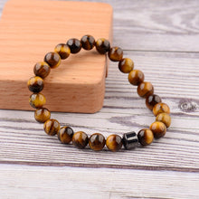 Load image into Gallery viewer, Cylinder Hematite Bracelets For Men Classic Nature Stone Beads Bracelets & Bangles Homme Yoga Jewelry UNISEX