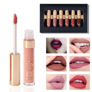 Traci K Beauty Glazed 6PCS Matte Liquid Lipstick Long Lasting Waterproof Glitter Lip Gloss No Fading Lip Tint Clear Lip Stain TSLM2