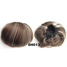 Load image into Gallery viewer, Audrey Hepburn Traci K Beauty Synthetic Straight Hair Bun Donut Drawstring Chignon Clip on Cover Updos Women's Hairpiece