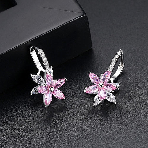 Lovely Clear Stone Flower Shape Convenient Simple Stud Earrings🌻 UKraine support with purchase of this product
