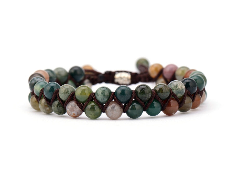 ZEN Men Bracelet Cool African Stone Beads Braided Cuff Bracelet Handmade Friendship Bracelets Mens Charm Bracelet Jewelry