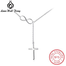 Load image into Gallery viewer, Cross & Infinity Solid 925 Sterling Silver Pendant Necklace Women Fine Jewelry
