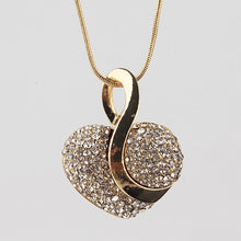 Load image into Gallery viewer, Fashion Jewelry Luxury Gold-color Romantic Austrian Crystal heart shape Chain Necklace Earrings Jewelry Sets