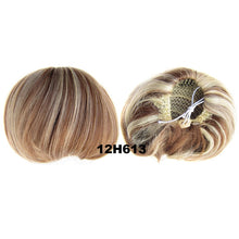 Load image into Gallery viewer, Audrey Hepburn Traci K Beauty Synthetic Straight Hair Bun Donut Drawstring Chignon Clip on Cover Updos Women's Hairpiece