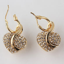 Load image into Gallery viewer, Fashion Jewelry Luxury Gold-color Romantic Austrian Crystal heart shape Chain Necklace Earrings Jewelry Sets