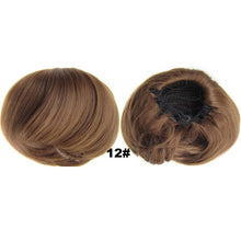 Load image into Gallery viewer, Audrey Hepburn Traci K Beauty Synthetic Straight Hair Bun Donut Drawstring Chignon Clip on Cover Updos Women's Hairpiece