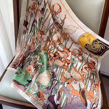 Load image into Gallery viewer, 70*70cm Fashion Silk Satin Hair Scarf Women Handkerchief Printed Female Square Head Bandana Small Neck muffler hijab lady gir