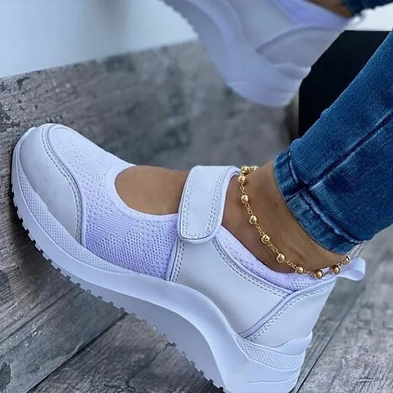 Shoes Sneakers Women Shoes Ladies Slip-On Knit Solid Color Sneakers for Female Sport Mesh Casual Shoes for Women 2021