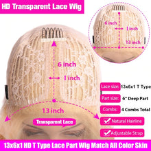 Load image into Gallery viewer, Burgundy Straight Lace Front Human Hair Wig 613  Blonde Orange Blue Lace Front Wig Brazilian Remy HD Lace Frontal Wigs For Women