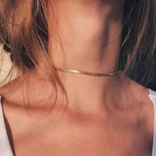 Load image into Gallery viewer, Gold Silver Color Clavicle Chain Necklaces For Women Simple Snake Chokers Boho Necklace Jewelry Friendship Gift