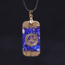 Load image into Gallery viewer, Orgonite Energy Pendant Natural Lapis Lazuli Reiki Energy Necklace Mysterious Resin Chakra Stone Growth Business Amulet