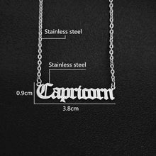 Load image into Gallery viewer, 12 Zodiac Letters Pendant Necklace Old English Scorpio Aries Taurus Gemini Cancer Leo Choker Horoscope Signs Necklace Friendship