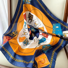 Load image into Gallery viewer, 70*70cm Fashion Silk Satin Hair Scarf Women Handkerchief Printed Female Square Head Bandana Small Neck muffler hijab lady gir