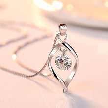Load image into Gallery viewer, 925 sterling silver women's fashion new jewelry high quality crystal zircon retro simple pendant necklace long 45CM
