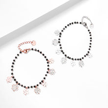 Load image into Gallery viewer, Trendy Women Summer Accessories Bracelet Stainless Steel Charms Black Crystal Beads Chain Multi Clovers Jewelry