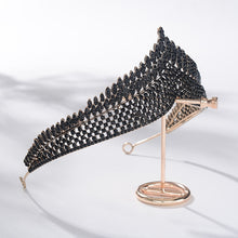 Load image into Gallery viewer, Rising from the Ashes to Beauty -Jewelry Set Baroque Gold Color Black Crystal Heart Bridal Jewelry Sets Rhinestone Crowns Tiaras Necklace Earrings Wedding Dubai Jewelry Set