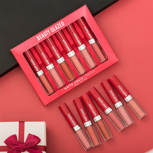 BEAUTY GLAZED💋🎄 Holiday Liquid Lipstick set Matte Lip Gloss Cosmetic Lightweight  Long Lasting Lip Tint Waterproof 6 Color Lips Makeup