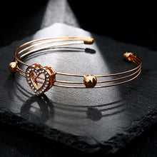 Load image into Gallery viewer, 5 Pieces / Set Heart Gold Color Crystal Party Engagement Anniversary Wedding Jewelry Set Gifts For Women