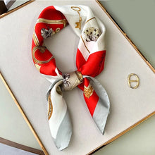 Load image into Gallery viewer, 70*70cm Fashion Silk Satin Hair Scarf Women Handkerchief Printed Female Square Head Bandana Small Neck muffler hijab lady gir