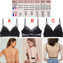 Load image into Gallery viewer, Sexy Backless Bra Lace Deep U Low Back Bralette Thin Cup Brassiere Halter Soft Seamless Elastic Underwear Tank Tops Encaje Mujer