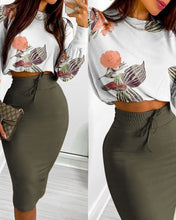 Load image into Gallery viewer, Midi Skirt Tshirt Set Women Two Piece Set