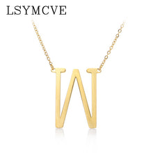 Load image into Gallery viewer, Women girl jewelry elegant chain alphabet letter pendant necklace 3 colors stainless steel choker initial necklace