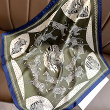 Load image into Gallery viewer, 70*70cm Fashion Silk Satin Hair Scarf Women Handkerchief Printed Female Square Head Bandana Small Neck muffler hijab lady gir