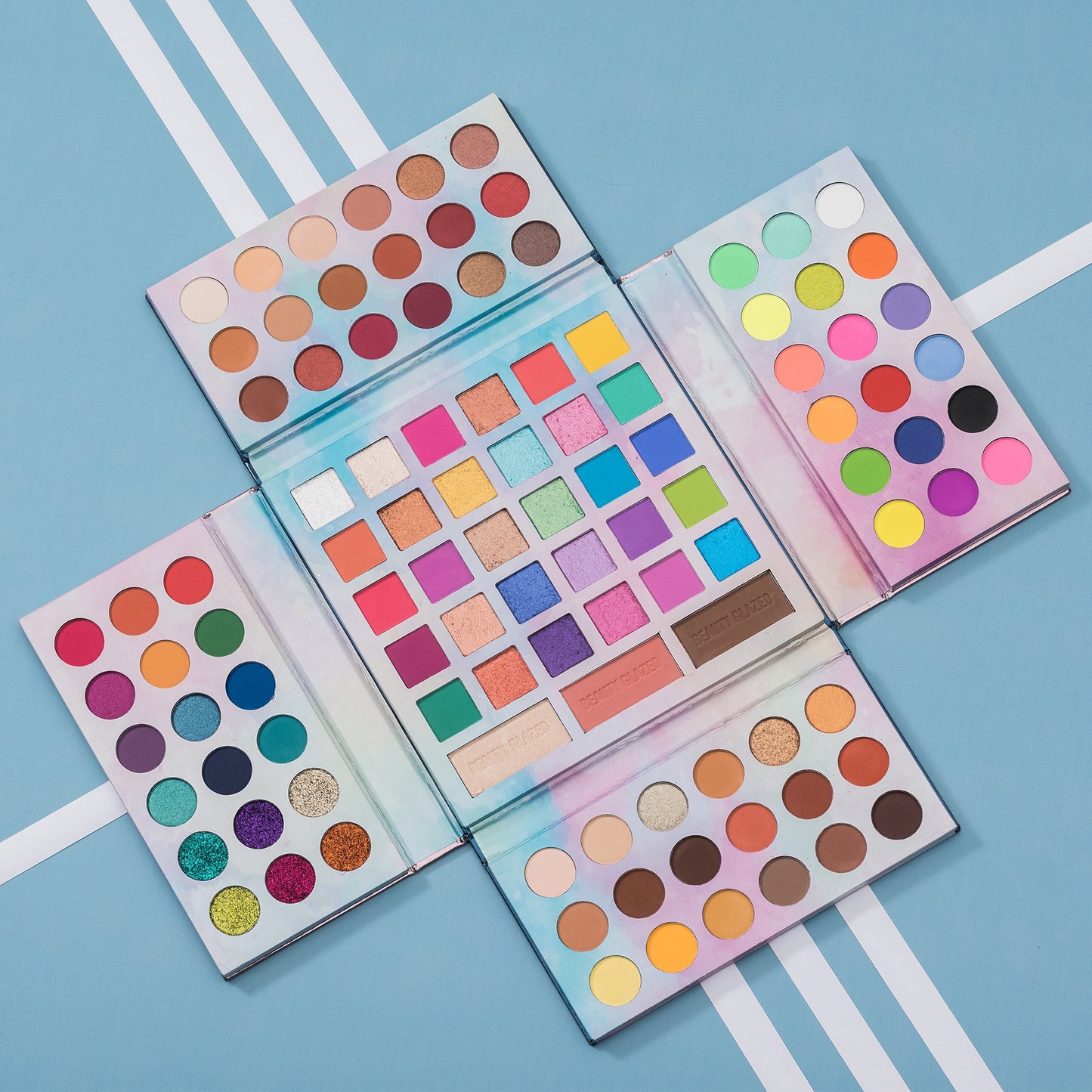 New Arrival BEAUTY GLAZED 105 Colors PASTEL Palette Paradise Eyeshadow Palette Matte Glitter Eyeshadow Makeup Neon Eye Pigments