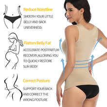 Load image into Gallery viewer, Women Padded Shapewear Camisole Body Shaper Compression Shirt With Pads Waist Trainer Tummy Slimming Tank Tops Seamless Corset