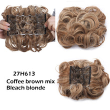 Load image into Gallery viewer, LARGE Comb Clip In Curly Hair Extension Synthetic Hair Pieces Chignon Women Updo Cover Hairpiece Extension Hair Bun
