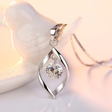Load image into Gallery viewer, 925 sterling silver women's fashion new jewelry high quality crystal zircon retro simple pendant necklace long 45CM