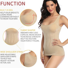 Load image into Gallery viewer, Women Padded Shapewear Camisole Body Shaper Compression Shirt With Pads Waist Trainer Tummy Slimming Tank Tops Seamless Corset