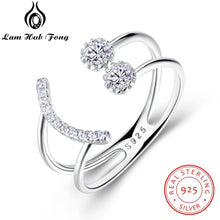 Load image into Gallery viewer, Resizable 925 Sterling Silver Ring Sparkling Cubic Zirconia Smile Face Design Adjustable Ring S925 Silver Jewelry (Lam Hub Fong)