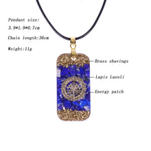 Load image into Gallery viewer, Orgonite Energy Pendant Natural Lapis Lazuli Reiki Energy Necklace Mysterious Resin Chakra Stone Growth Business Amulet
