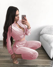 Load image into Gallery viewer, Lady Velvet zipper tracksuit 2piece set