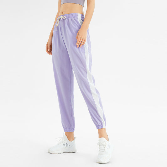 Spring and Summer Thin Quick-Drying Track Pants Women Harem Casual Solid Color Loose Tappered Running Fitness Cropped Yoga Pants