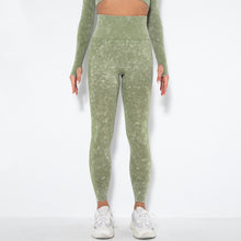 Load image into Gallery viewer, Fitstyle Seamless Washed Moisture-Absorbing Sexy Peach Hip Wicking Yoga Pants Exercise Workout Pants Leggings