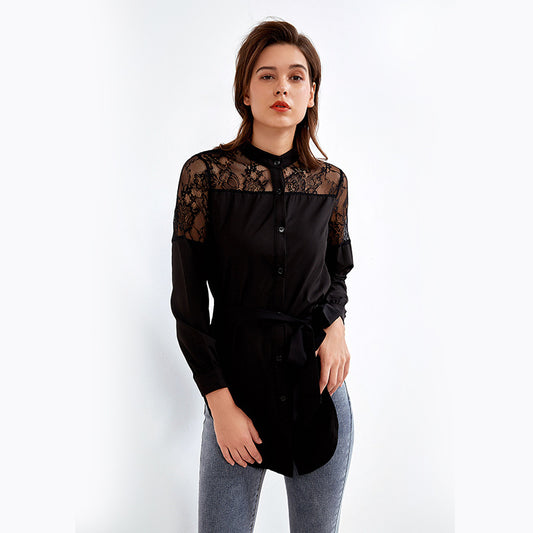 Long Sleeve High Neck Blouse