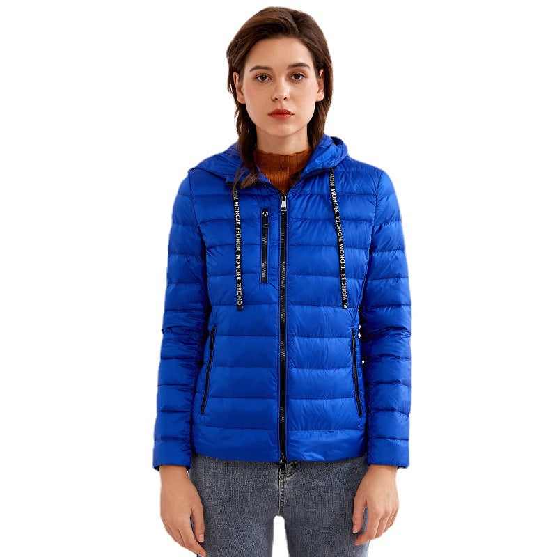 Slim Fit Zipper Blue Urban Loose Down Jacket