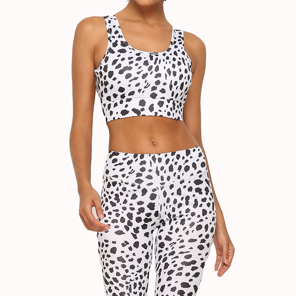 Popular spotted dog print Yoga suit leisure sports fitness women's wear
