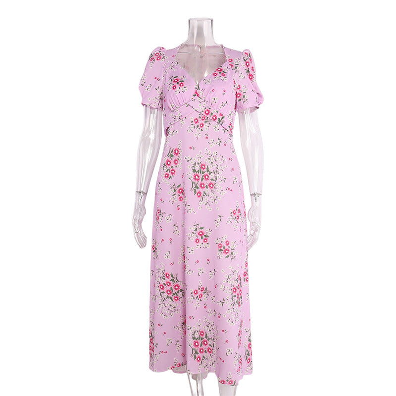 V Neck Short Sleeve Dress