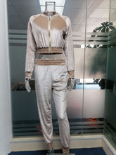 Load image into Gallery viewer, Lady Velvet zipper tracksuit 2piece set