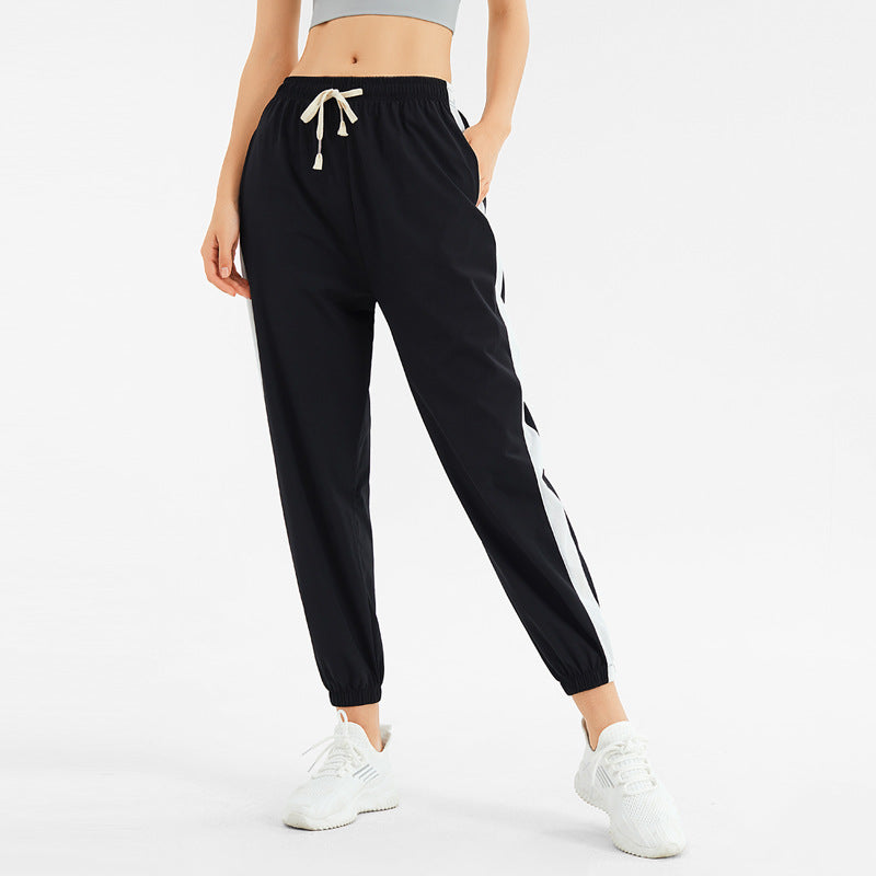 Spring and Summer Thin Quick-Drying Track Pants Women Harem Casual Solid Color Loose Tappered Running Fitness Cropped Yoga Pants