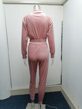 Load image into Gallery viewer, Lady Velvet zipper tracksuit 2piece set